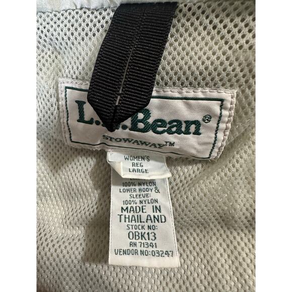 Vintage LL Bean Stawaway Goretex Plum Hooded Full Zip Jacket Womens Large VTG - Picture 4 of 9